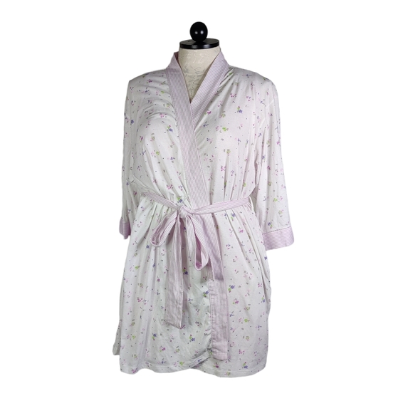 Aria Nightgown Robe Set Floral Print 1X Excellent - Picture 5 of 9